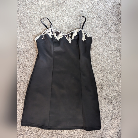 Mini dress with rhinestone fringe - Picture 2 of 4